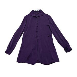Vintage women’s Karin Varvar blouse silk  plum 1980s